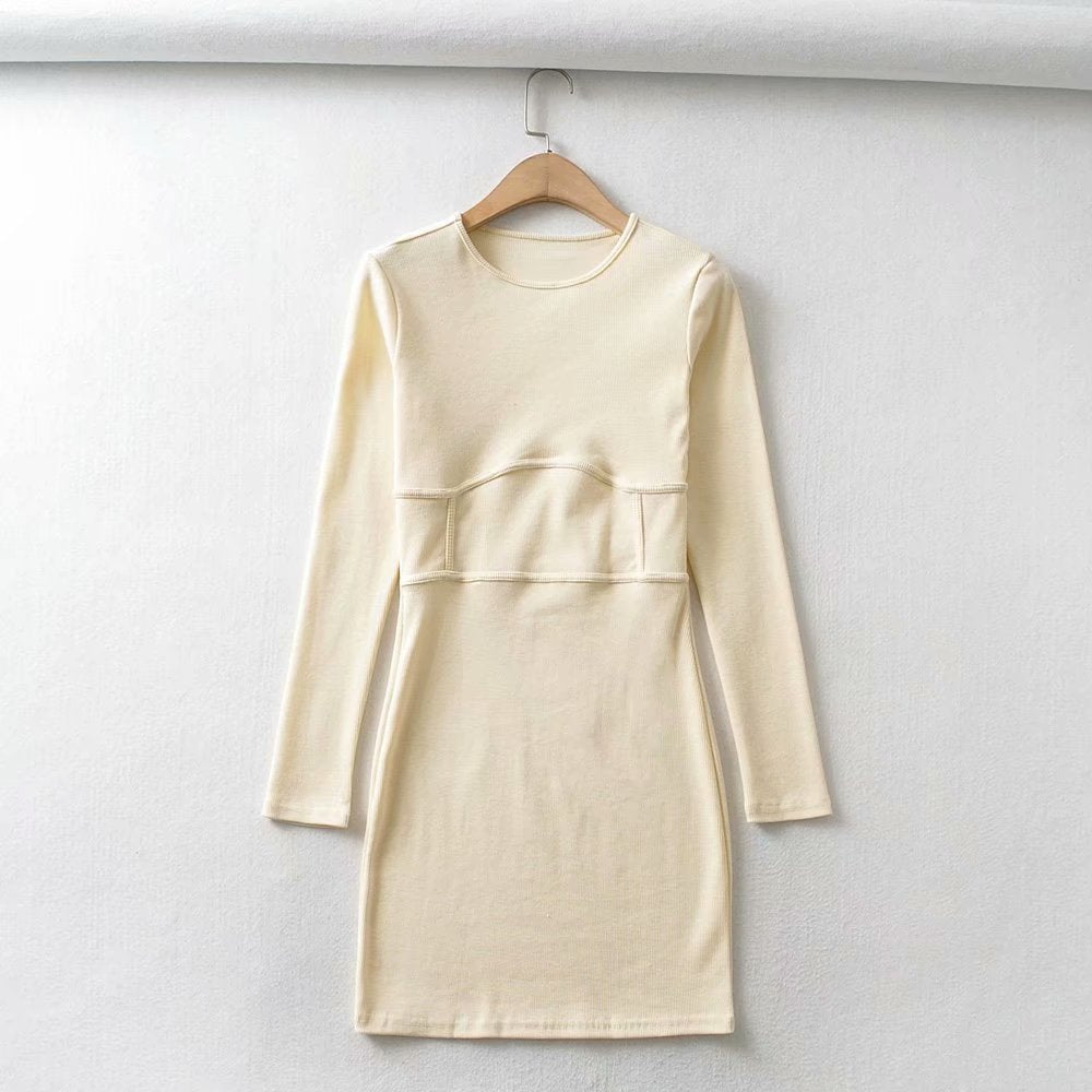 Aiertu - Round Neck Knitted Dress Aiertu
