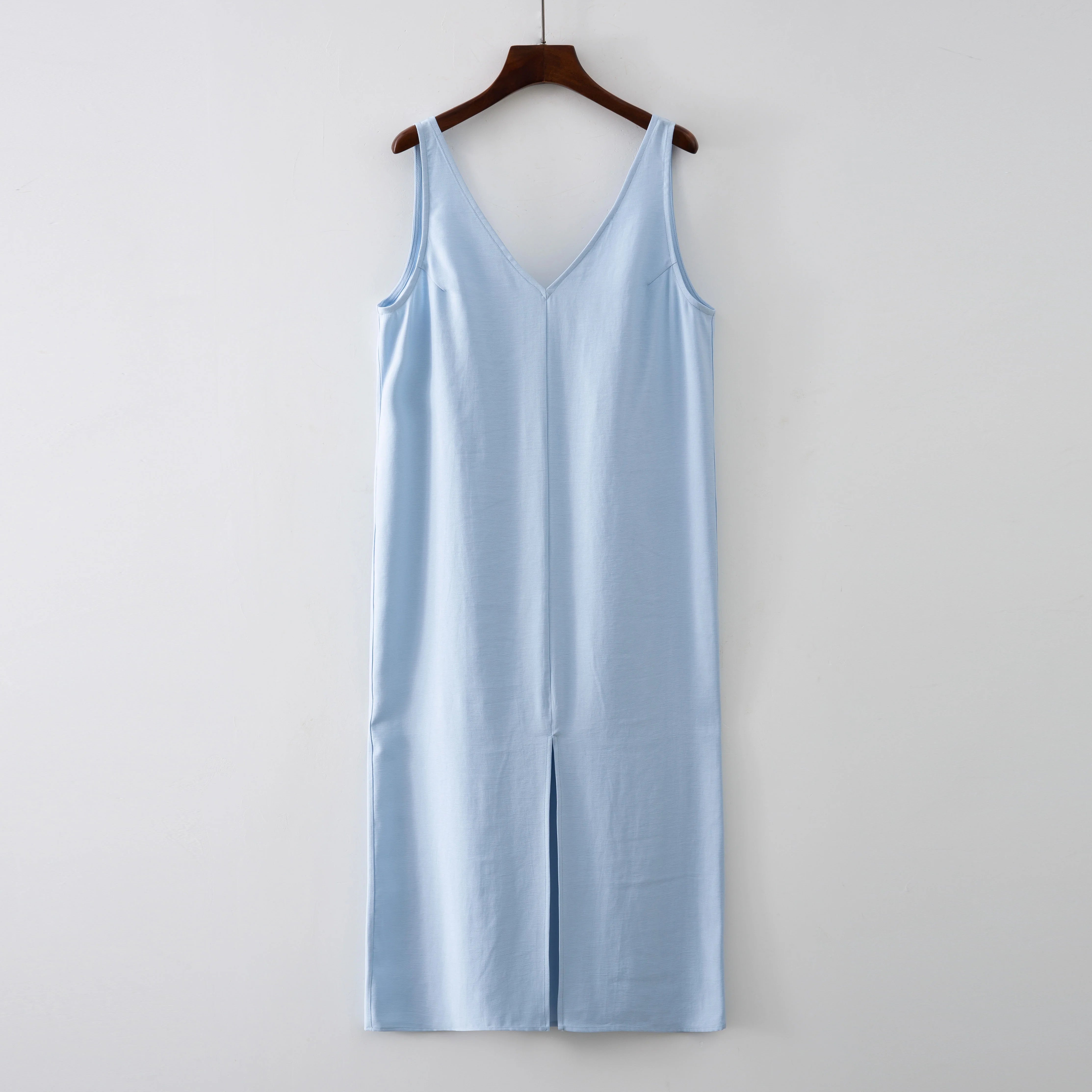 Aiertu  -  2026 Summer Women Solid White V Neck Sleeveless Fashion Dress Split Tank Dress Aiertu