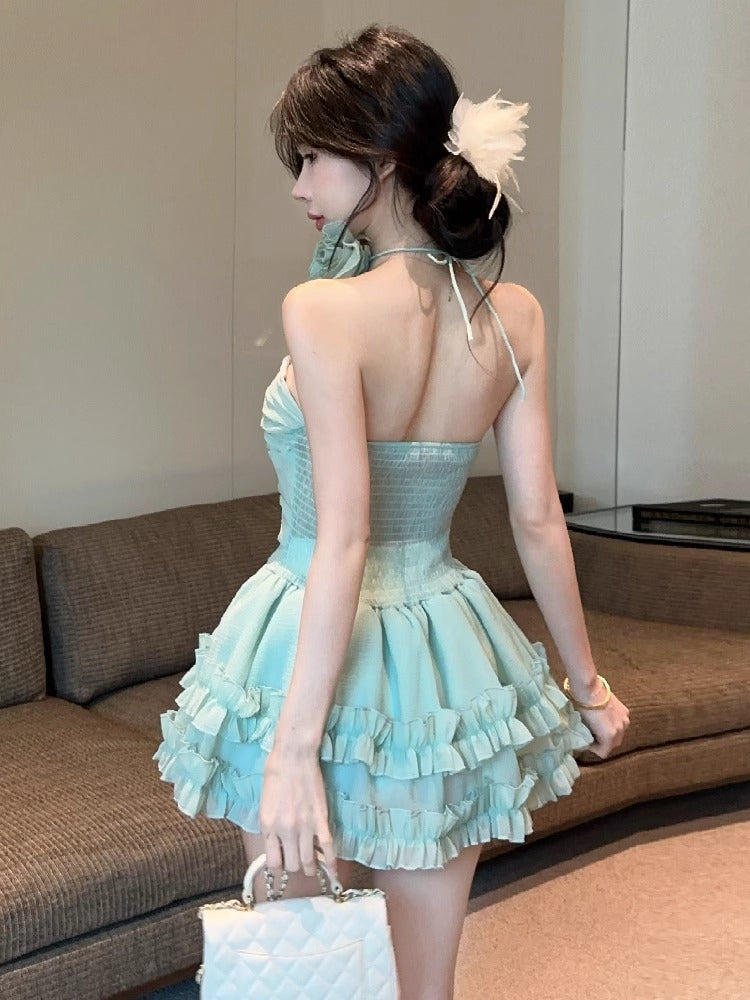 Aiertu  All Match Sweet Strapless Dresses for Women Slim Waist A-line Pleated Fashion Korean Dress 2025 Summer Party Cake Mini Vestidos aliexpress