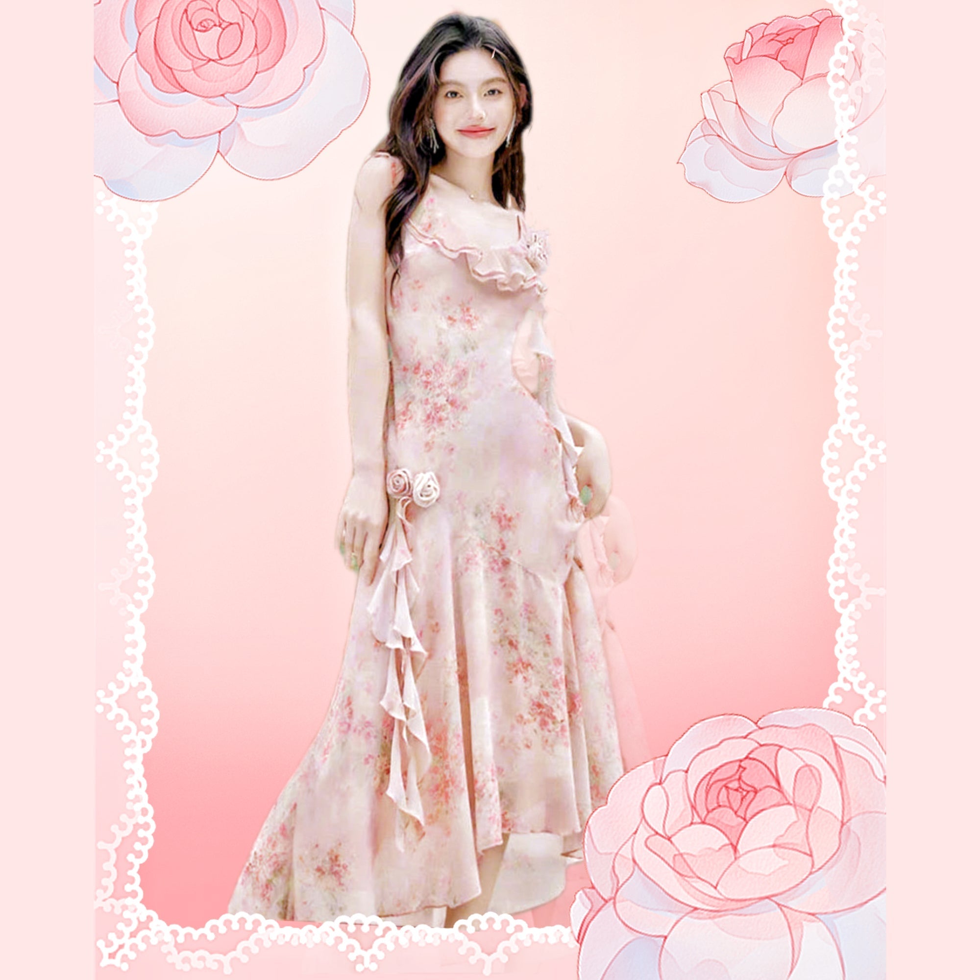 Aiertu  Honey Vine Vintage-Floral Ethereal Essence Dress Aiertu