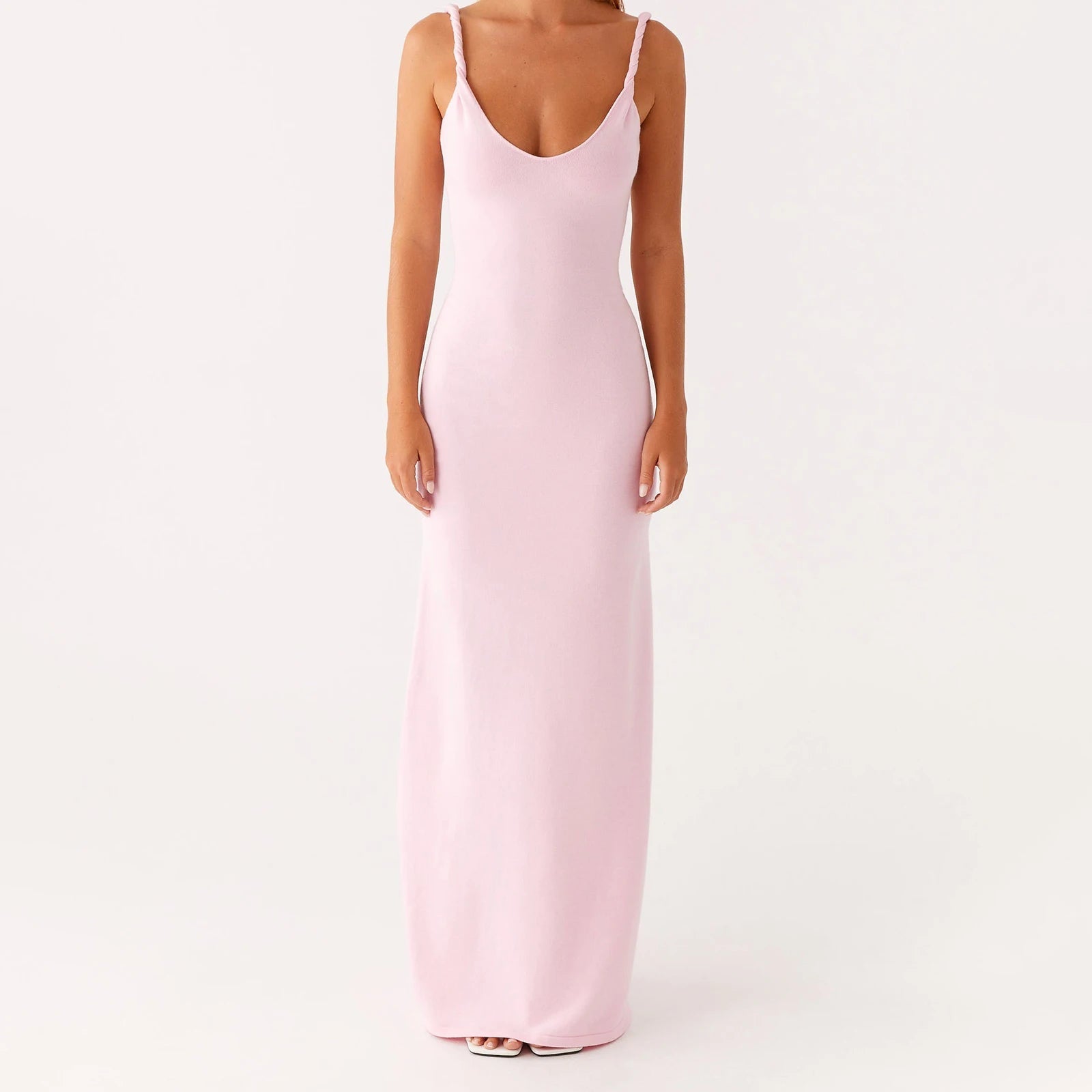 Aiertu  Women Elegant Backless Spaghetti Strap Long Dress Slim Fit Sleeveless Cutout Back Maxi Dress Formal Cocktail Sundress Aiertu