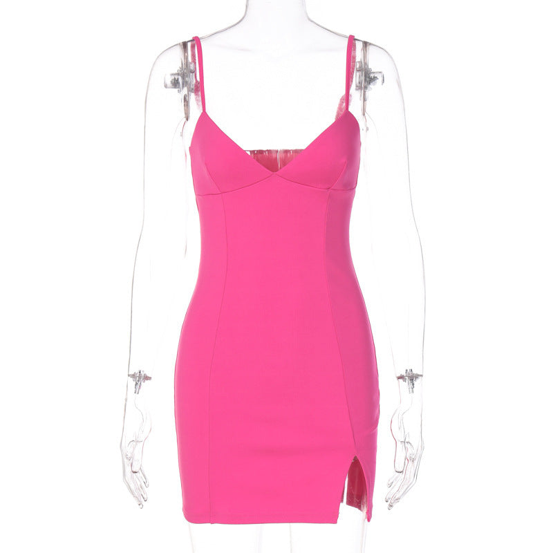 Aiertu - V-neck Backless Sleeveless Split Dress Aiertu