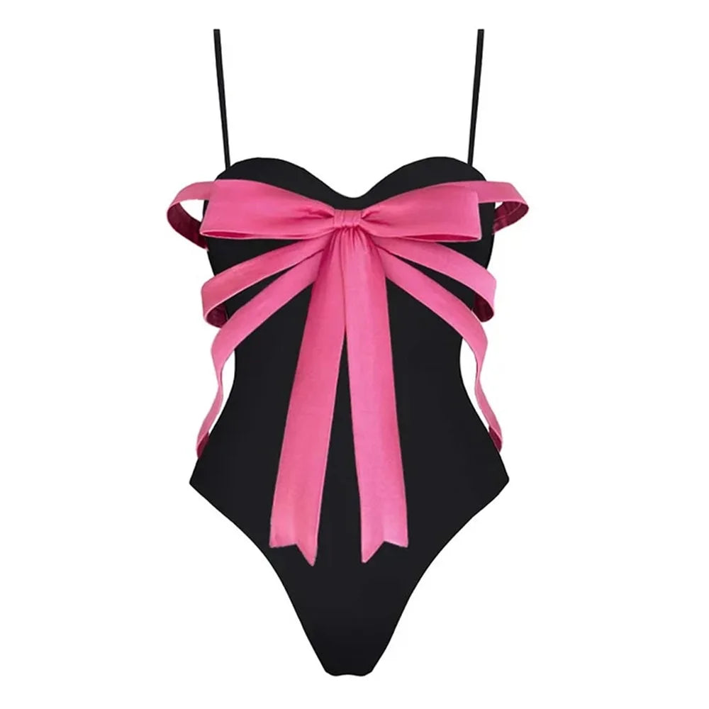 Aiertu  -  2Pcs Retro One Piece Swimsuit Sexy Women Bikinis 2025 Hollow Swimwear Bow Tie Swim Suits Biquini Female Bodysuit Beach Outfits Aiertu