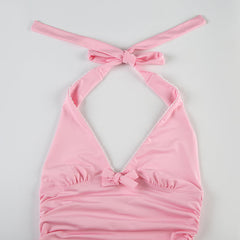 Aiertu  -Eliana Ruched Halter Top aiertu