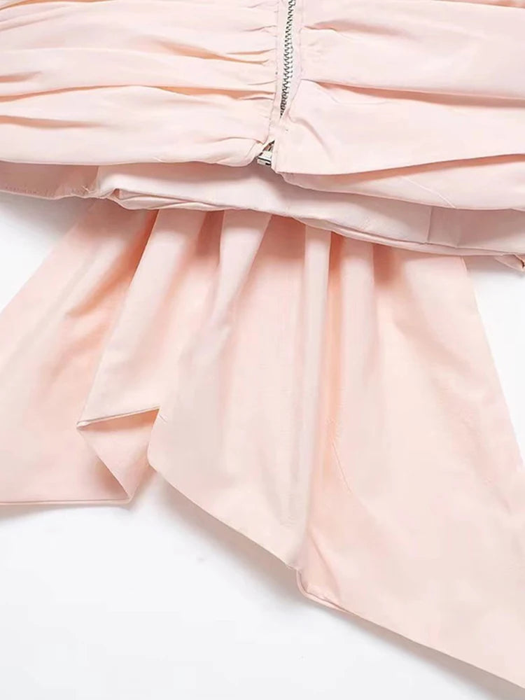 Aiertu  -  Sexy Bow Decoration Pleated Tube Top Women Sleeveless Strapless Zipper Female Cropped Vest  Summer Lady Fashion Streetwear Aiertu