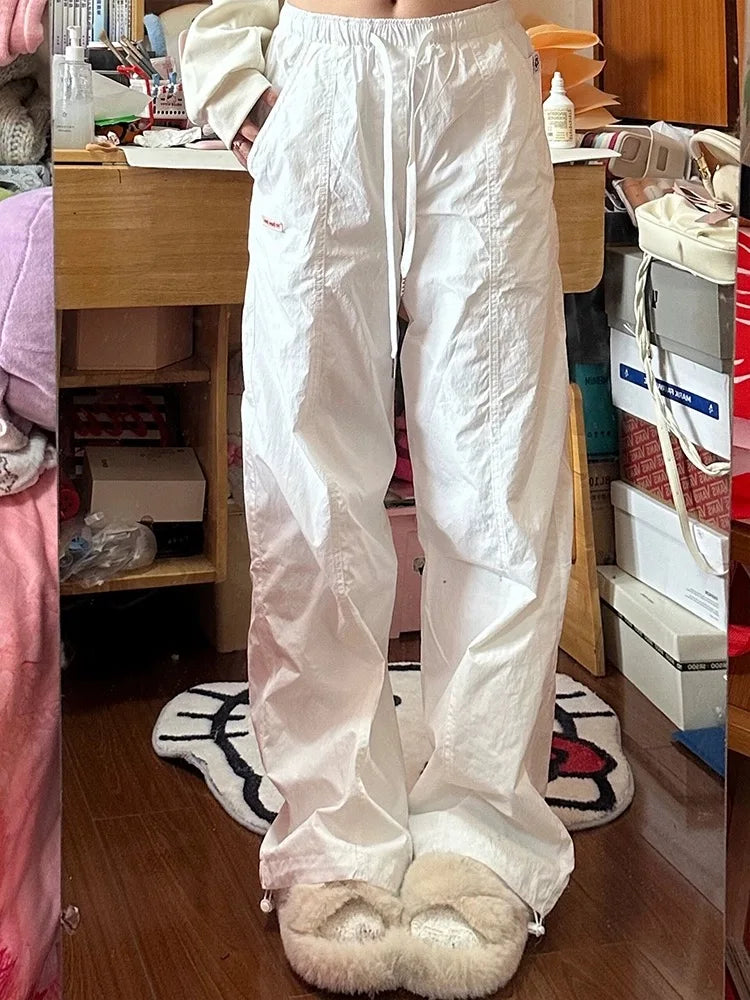 Aiertu  -  White High Waist Sweatpants Women Y2k Fashion Baggy Straight Wide Leg Korean Jogging Sport Pants Hip Hop Causal Joggers Aiertu