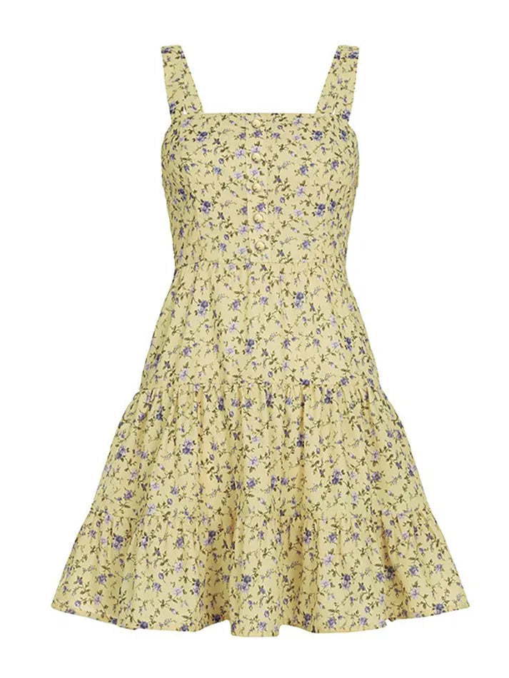 Aiertu  -Floral Slim Fit Backless Cami Mini Dress aiertu