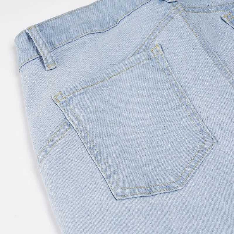 Aiertu  -  Low Rise Jeans 2000s Y2k Bottoms Flare Pants Summer Clothes for Woman Blue Denim Trousers P77-DG42 Aiertu