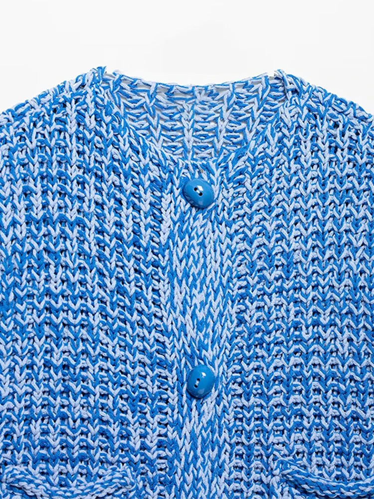 Aiertu  -  Elegant Spiral Knitting Vest For Women 2025 Chic O-neck Single Breasted Sweater Tank Spring Summer Vacation Party Lady Chic Tops Aiertu