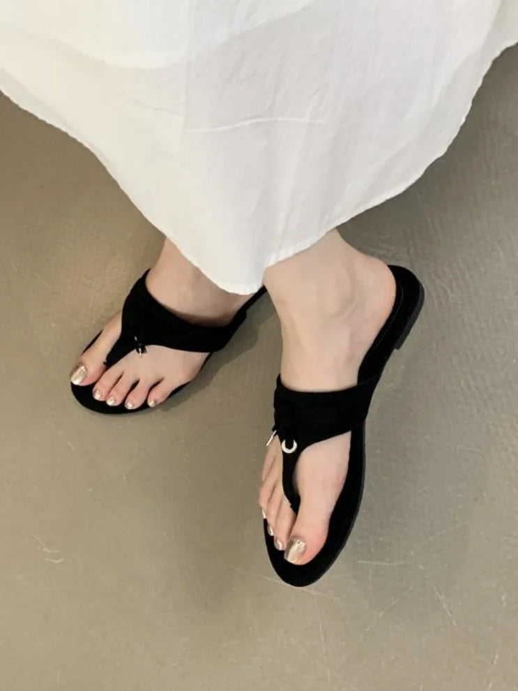 Aiertu  -  Fashion Women Casual Faux Suede Slippers Wedges Heel Cork Mules Platform Clog Non Slip Sole Buckle Outdoor Home Shoes Aiertu