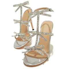 Aiertu  -   Design Style Peep Toe Buckle Strap Woman Sandals Fashion Crystal Thin High Heels Stripper Party Ladies Shoes Aiertu