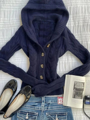 Aiertu  -  Korean Vintage Warm Knitted Autumn Winter Sweaters Simple High End Office Lady Punk Harajuku Cardigan Y2k 2000s Punk Jumper Aiertu