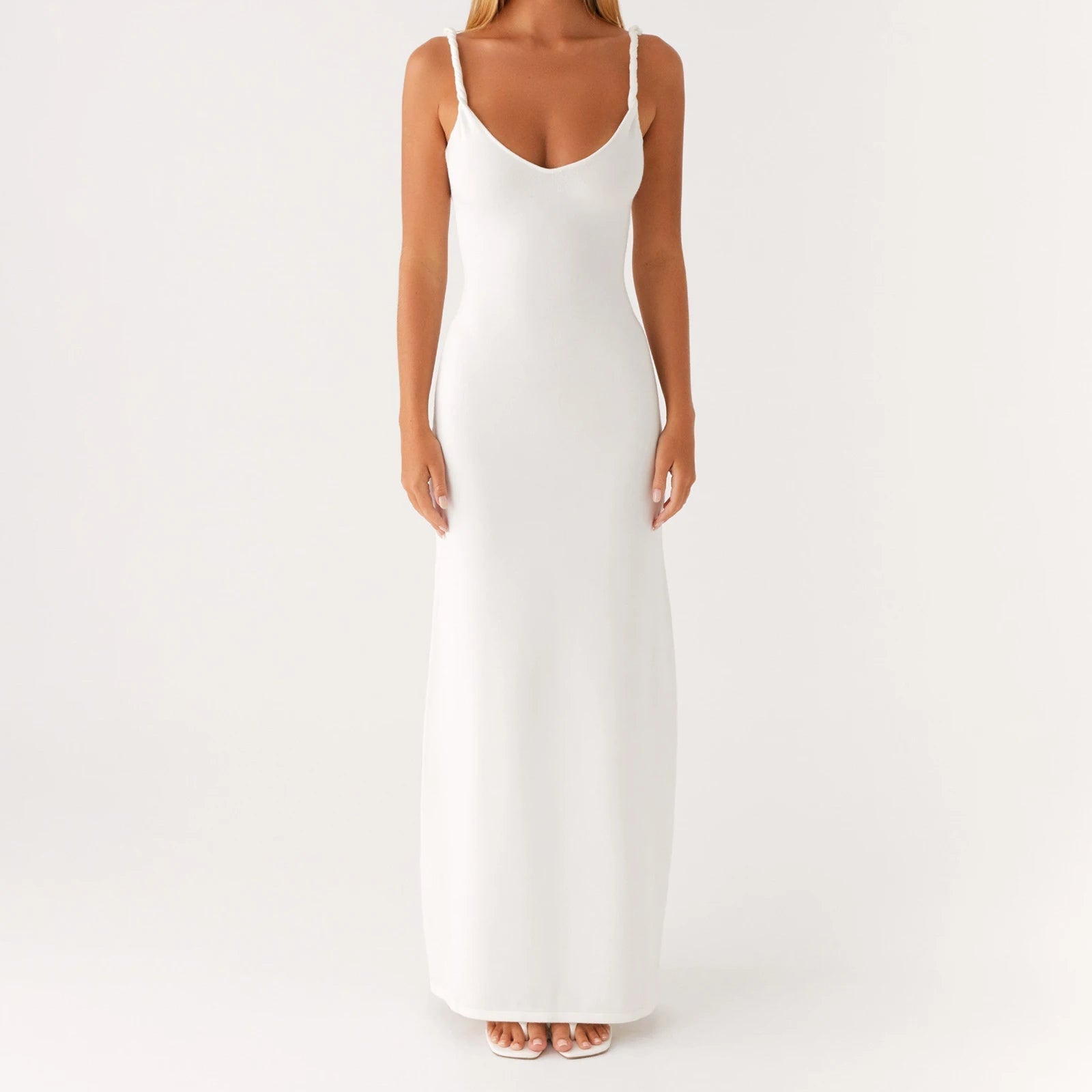 Aiertu  Women Elegant Backless Spaghetti Strap Long Dress Slim Fit Sleeveless Cutout Back Maxi Dress Formal Cocktail Sundress Aiertu