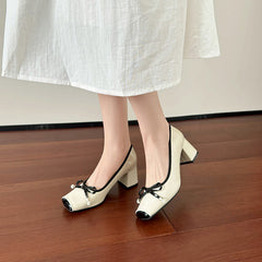Aiertu  Patent Leather Ballet Flats Rome Shearling Rubber High Fur Hoof Heels Patent Leather Ballet Flats Fur Rome Shearling Rubber High Aiertu