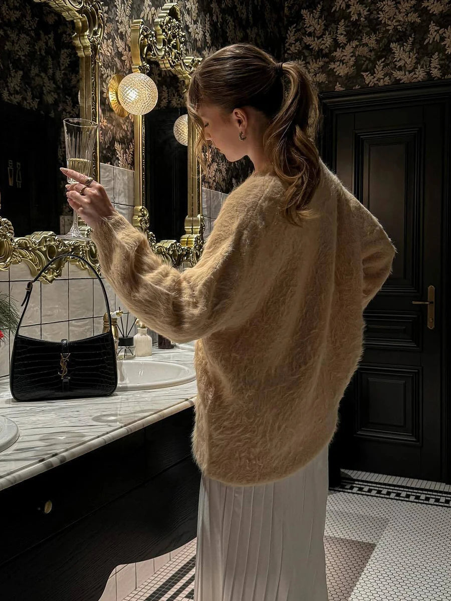 Aiertu  -  Autumn Solid Color Knitted Pullover Sweater Women Round Neck Long Sleeve Sweaters Female Casual Fashion Simple Jumpers 2026 New Aiertu
