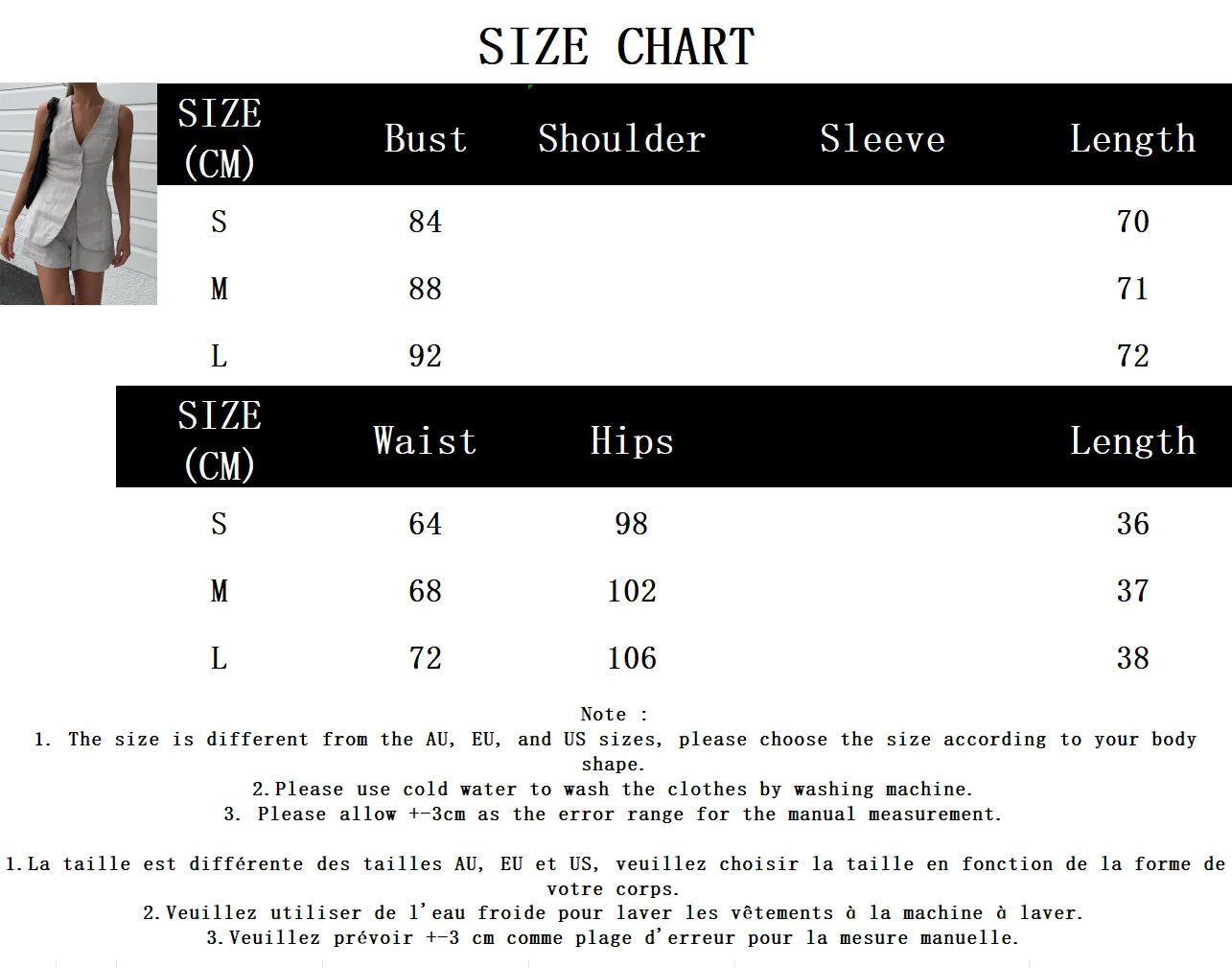 Aiertu  -  Cotton And Linen Solid Shorts Sets Women V Neck Buttons Sleeveless Vest+Drawstring Short Pants Simple Fashion Casual 2 Piece Set Aiertu
