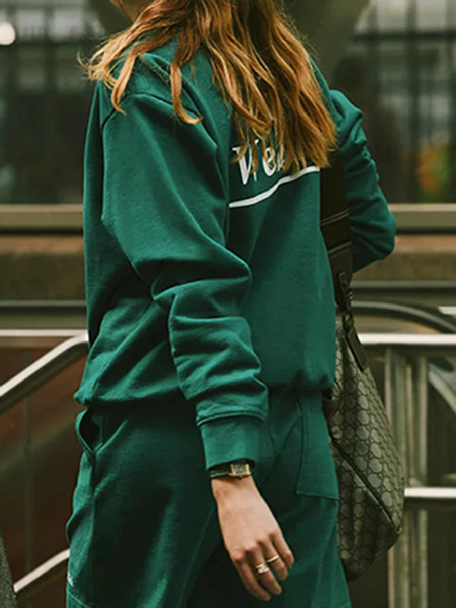 Aiertu  -   New York Letter Print Sweatshirt Women Classic O Neck Long Sleeve Pullover Autumn Casual Vintage Sporty Rich Sweatshirt 2026 New Aiertu
