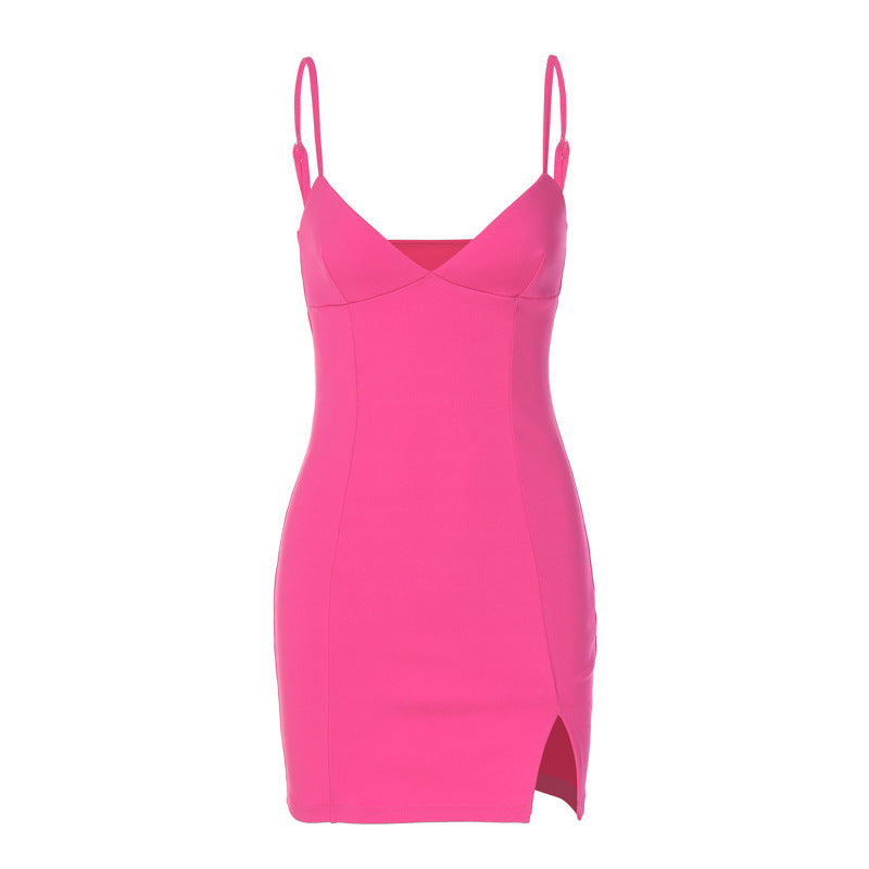 Aiertu - V-neck Backless Sleeveless Split Dress Aiertu