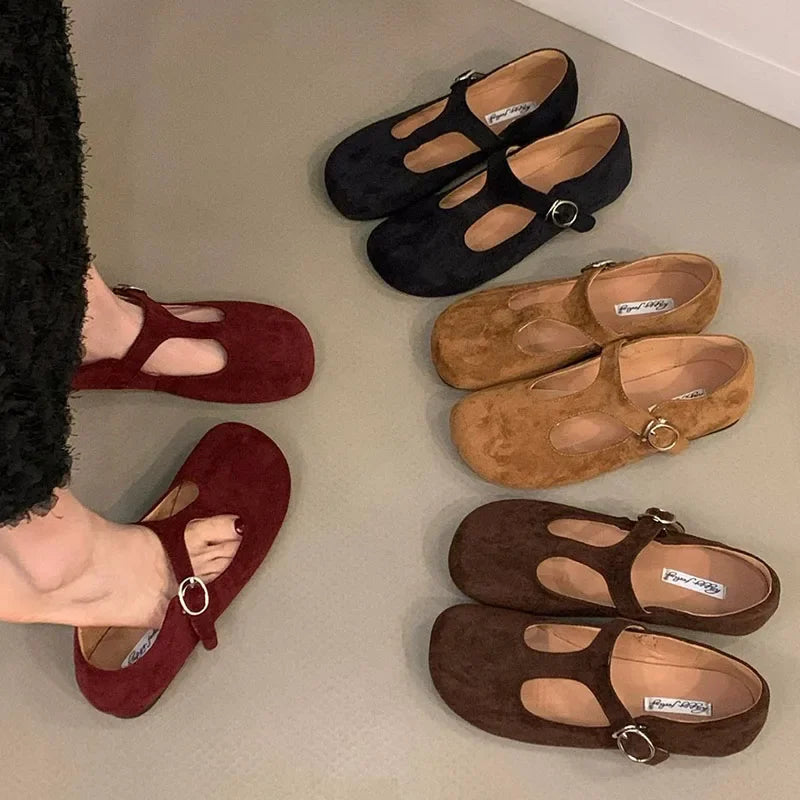 Aiertu  -  Autumn Women Flats Fashion Round Toe Slip On Ladies Elegant Mary Jane Shoes Soft Flat Heel Outdoor Dress Ballerin Shoes New Shoe Aiertu