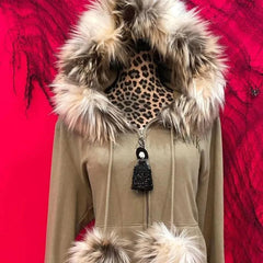 Aiertu  -  American Retro Letter Print Fur Collar Hooded Sweatshirt Women Winter Retro Streetwear Loose Casual Harajuku Zipper Hoodie Aiertu