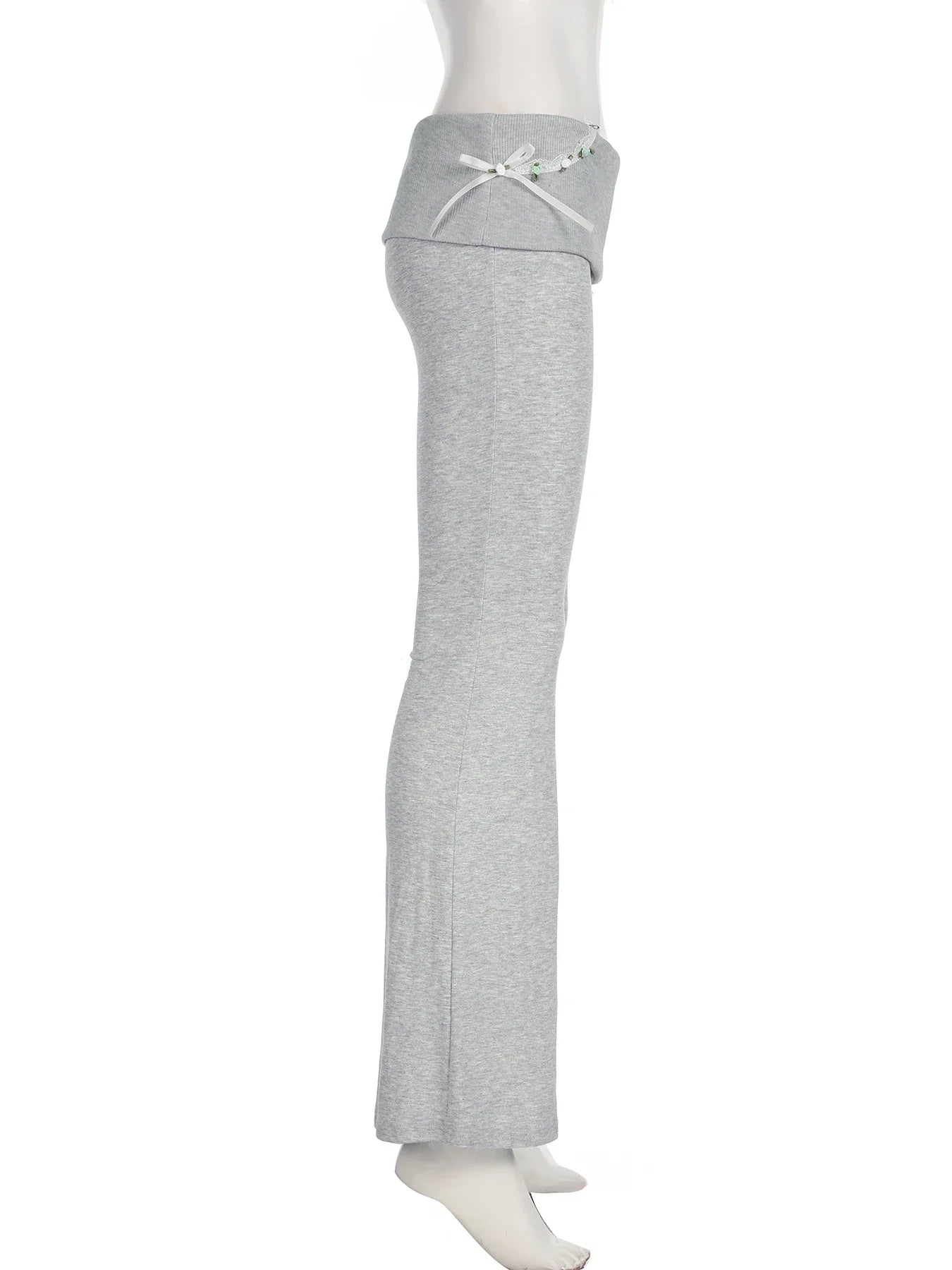 Aiertu  -  Women 2025 Autumn Spring Fashion Streetwear Lady Casual Basic Solid Wide Leg Pants Y2K Slim Low-Waisted Boot Cut Pants Aiertu