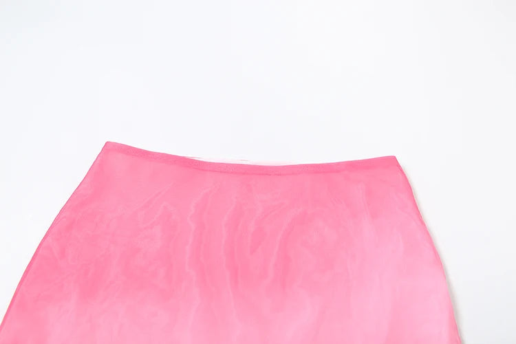 Aiertu  -  Summer Trend Gradient Print 2Piece Set Woman Sexy Strapless Irregular Shirring Top+Mini Skirts Party Club Matching Suits Aiertu