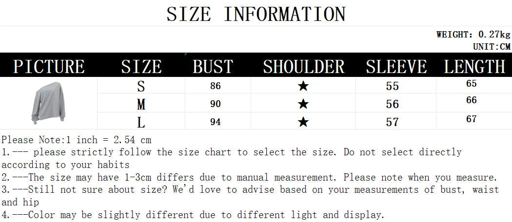 Aiertu  Letter Print Long Sleeve Skew Collar Loose Casual Irregular T-Shirt Fashion Vintage Tops Autumn Streetwear Sweatshirt Aiertu