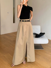 Aiertu  Oversized Cotton Split Maxi Skirt Without Belt shopify