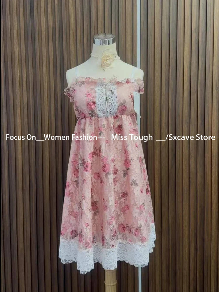 Aiertu  -  Summer French Style Floral Blouse Woman Chiffon Casual Sexy Tops Sweet Korean Fashion Ruffled Tops Spicy Girls Cyaru Aiertu