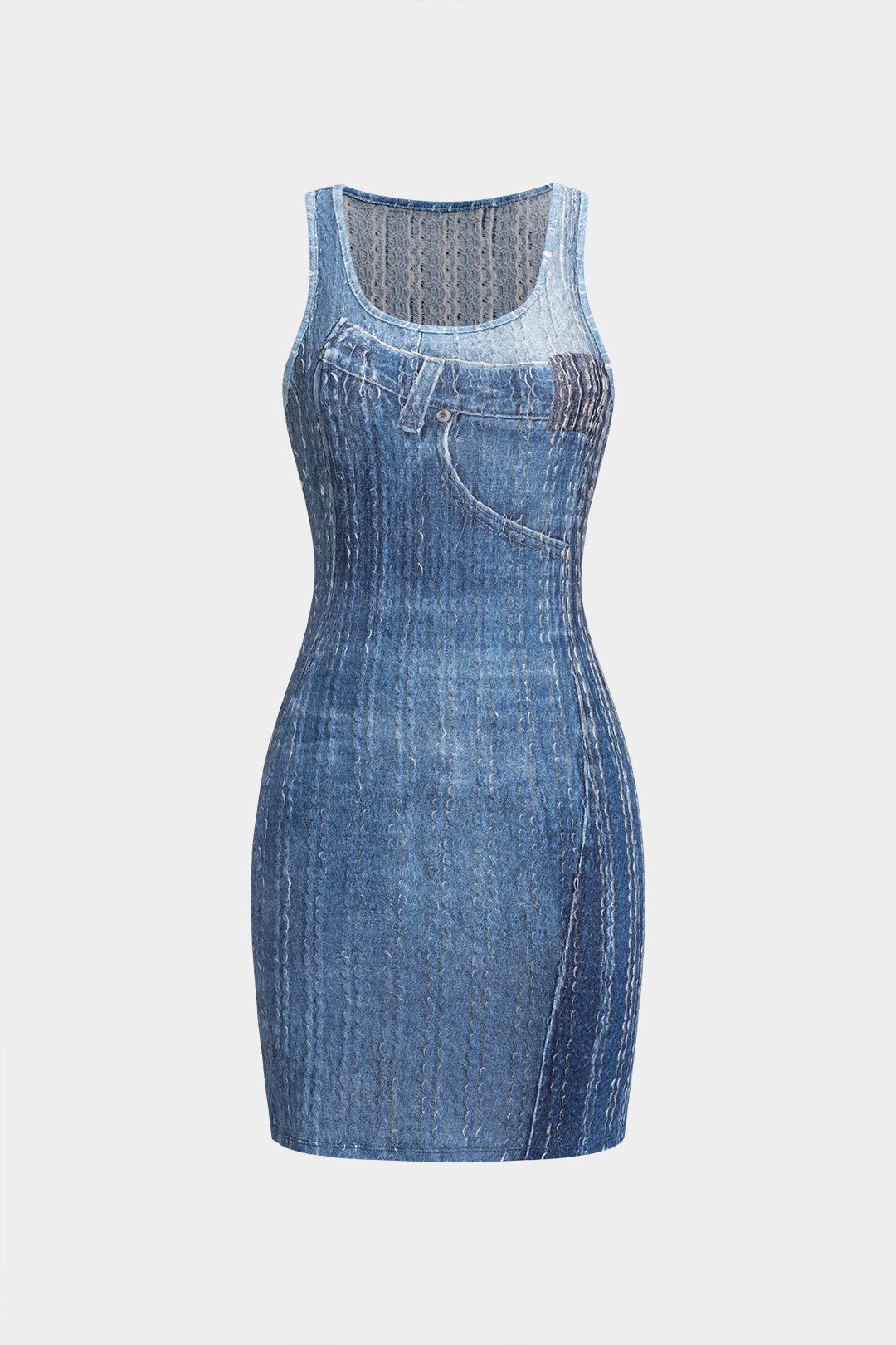 Aiertu  Abstract Print Sleeveless Mini Dress Aiertu