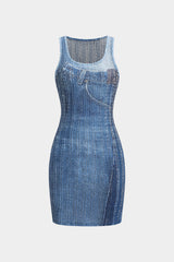 Aiertu  Abstract Print Sleeveless Mini Dress Aiertu