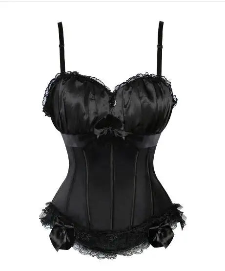 Aiertu  -   party look snspos Black Victorian Corset Dresses Burlesque Corsets Bustiers with Tutu Skirt Lace Up Strap Corset Lingerie for Women Clubwear Aiertu