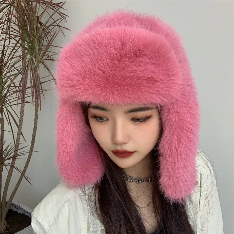 Aiertu  -  New Hairy Fisherman's Hat for Autumn and Winter Warm Ear Protection and Winter Water Bucket Hat Basin Hat Aiertu