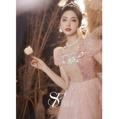 Aiertu 2025 Banquet evening dress  new sequined bar mitzvah fairy high-end long dress music life test temperament dress Aiertu