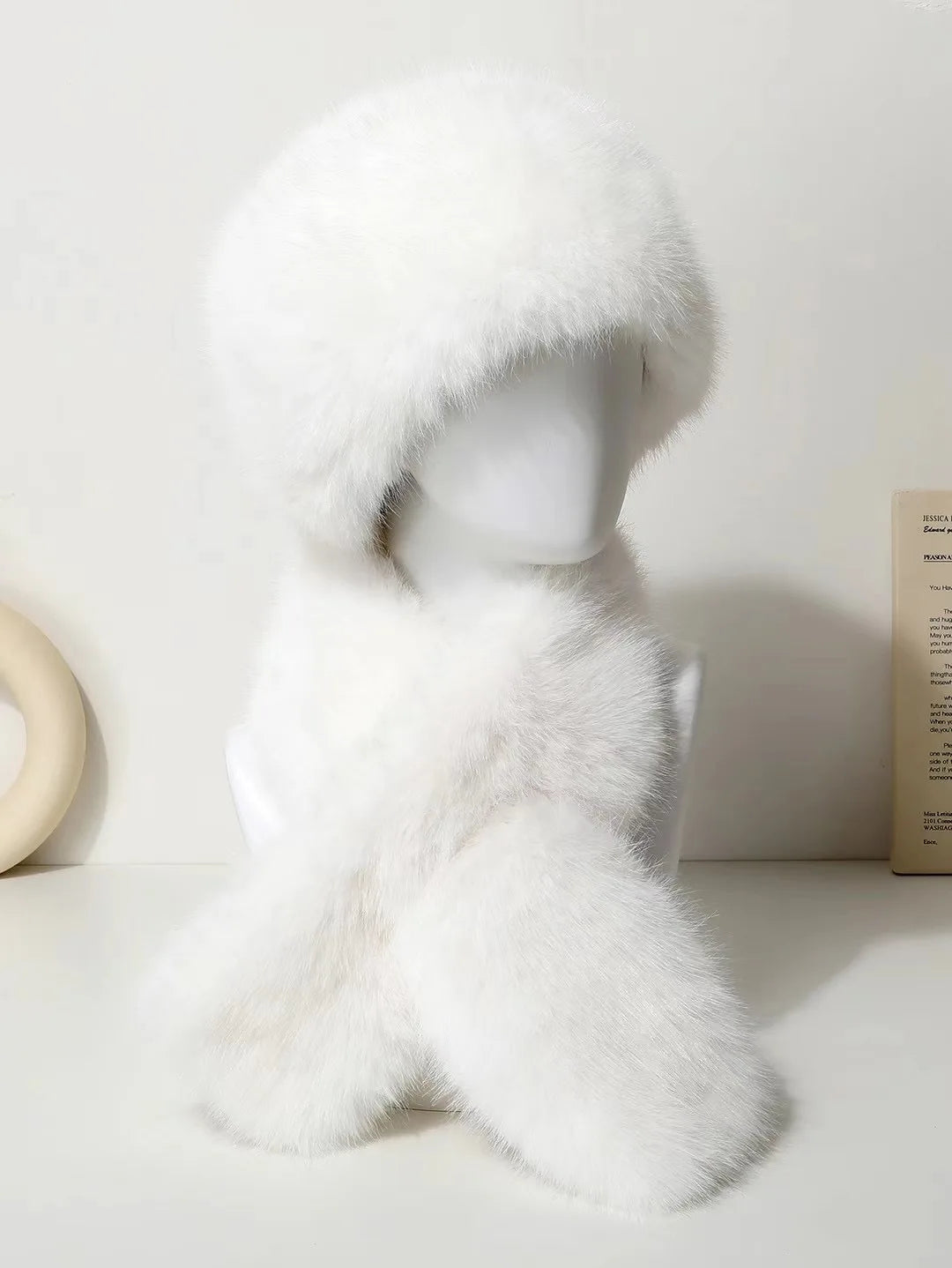 Aiertu  -  3-piece Set of Imitation Fox Fur Headband Hats for Winter Warm Earmuffs for Girls Natural Fluffy Plush Hats Aiertu