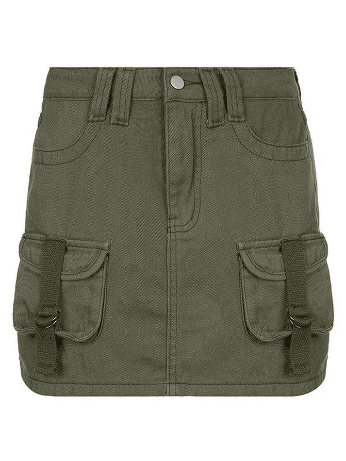 Aiertu  -  Denim Pocket Patched Mini Skirt Aiertu
