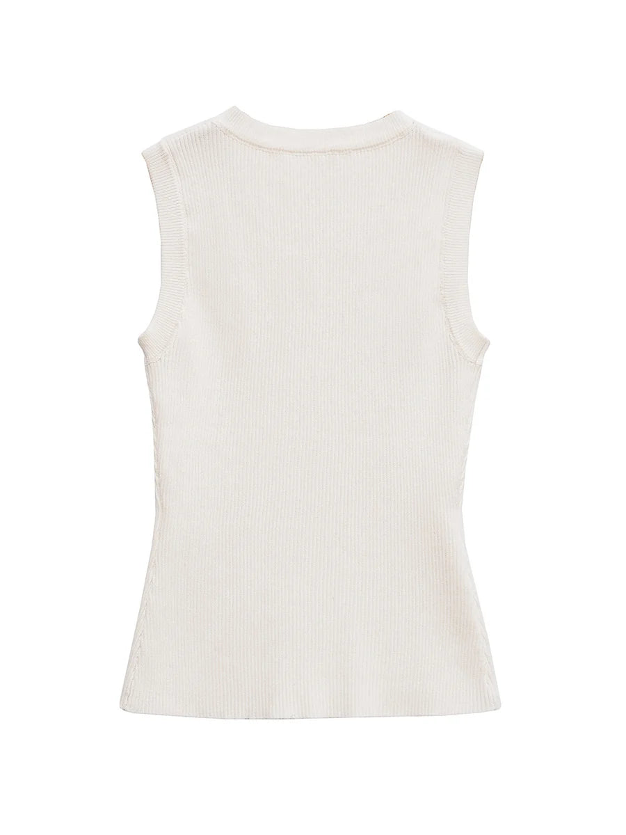 Aiertu  -  Hit Color Spliced 3D Starfish Vest for Women O Neck Sleeveless Slimming American Hot Girl Tank Top Female New Style Aiertu