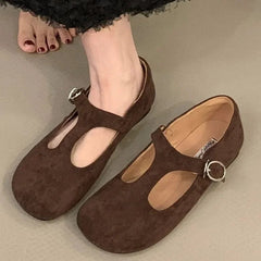 Aiertu  -  Autumn Women Flats Fashion Round Toe Slip On Ladies Elegant Mary Jane Shoes Soft Flat Heel Outdoor Dress Ballerin Shoes New Shoe Aiertu
