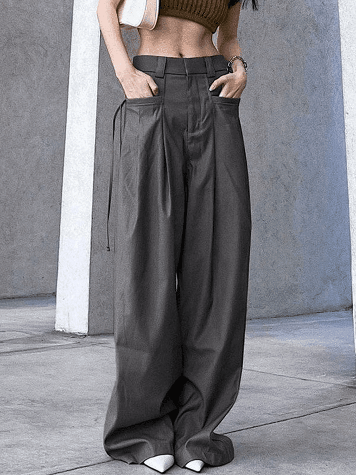 Aiertu  -Vintage Y2K Straight-Leg Pants aiertu