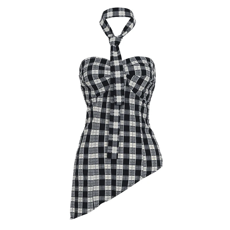 Aiertu  -  Holiday Casual Asymmetrical Halter Tops Sexy Slim Slash Neck Sleeveless Tank Tops Women 2026 Summer Fashion Streetwear Aiertu