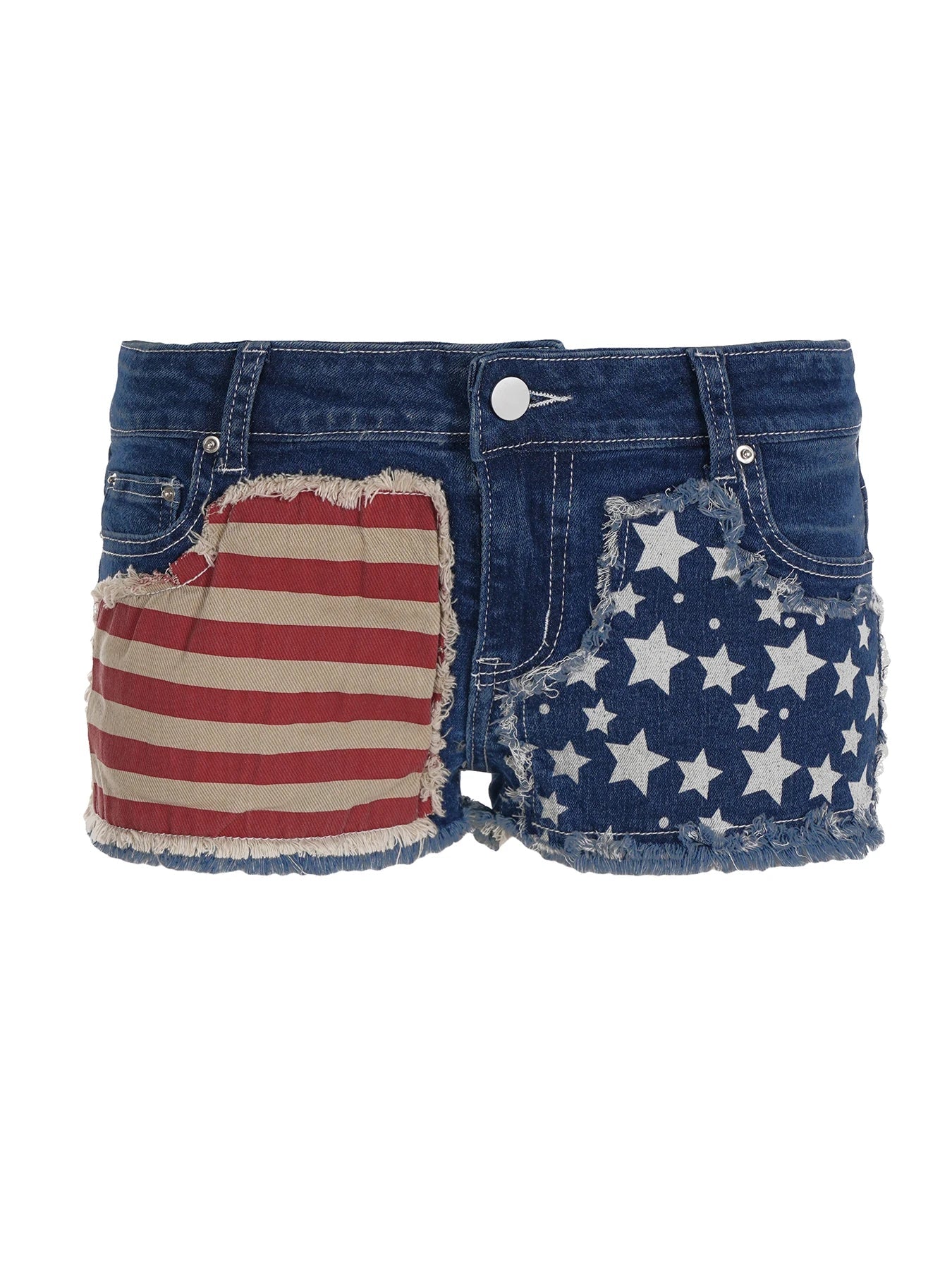 Aiertu  -  Asymmetrical Print Retro Denim Shorts Distressed y2k Low Rise Skinny Hot Sexy Denim Shorts Summer Streetwear Chic Shorts Aiertu