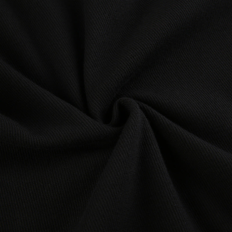Aiertu - Black Bodycon Ribbed Maxi Dress Aiertu