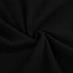 Aiertu - Black Bodycon Ribbed Maxi Dress Aiertu