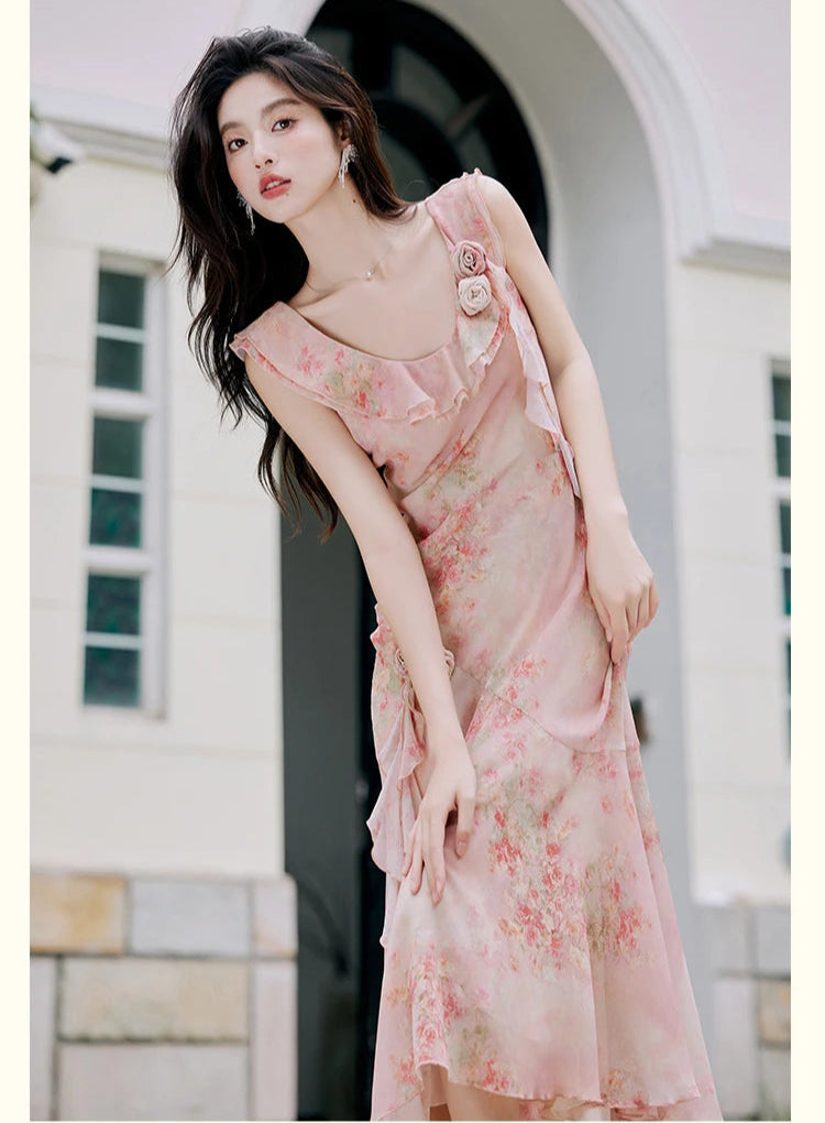 Aiertu  Honey Vine Vintage-Floral Ethereal Essence Dress Aiertu