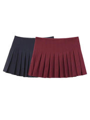 Aiertu  -  Women Fashion Solid Pleated Side Zipper A-Line Mini Skirt Shorts Vintage High Waist Female Chic Lady Shorts Aiertu