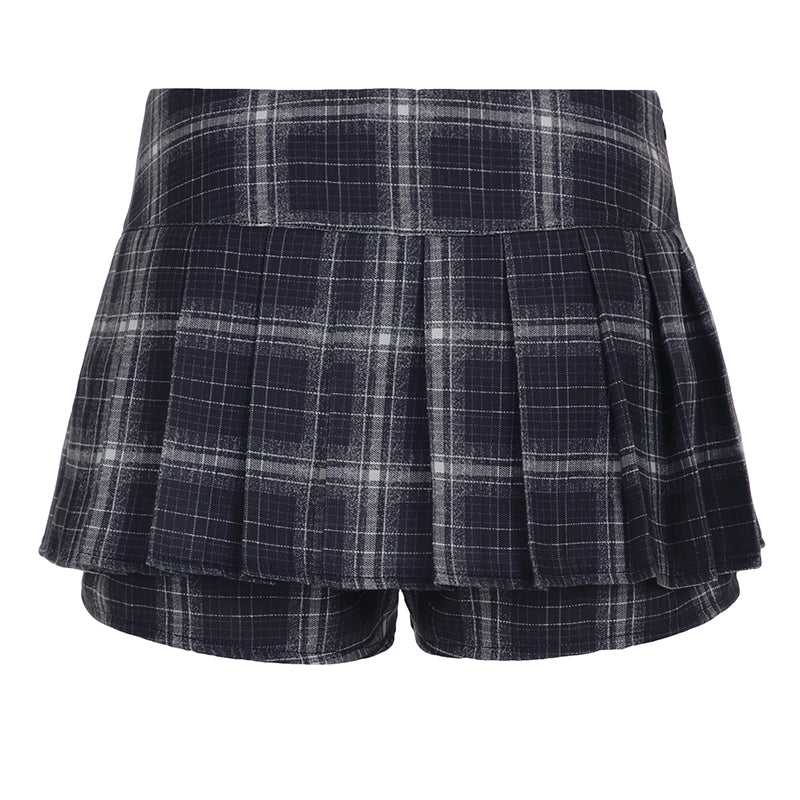 Aiertu - summer inspo England Style Plaid A-Line Skirt Preppy Style Simple All-Match Basic Women Mini Skirt Trendy Fashion Clothes Aiertu