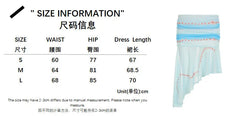 Aiertu  -  Two Piece Outfits Woman Tie Dye Floral Print Mesh Asymmetrical Skirt and Top Matching Sets Y2k Summer P67-EI28 Aiertu