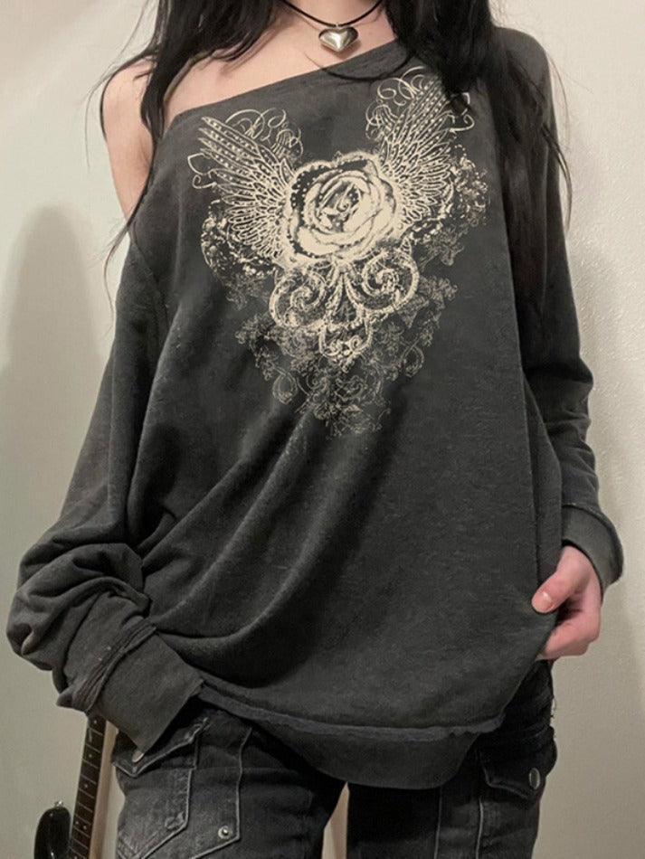Aiertu  -Niche Design Vintage Rose Sweatshirts aiertu