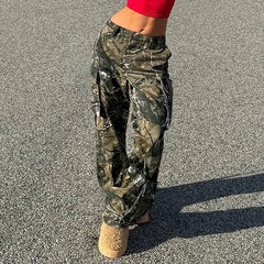 Aiertu  -  Y2K Fashion Camouflage Pants Women Autumn Vintage Harajuku Straight Trousers Grunge Style Joggers Streetwear Outfits Aiertu