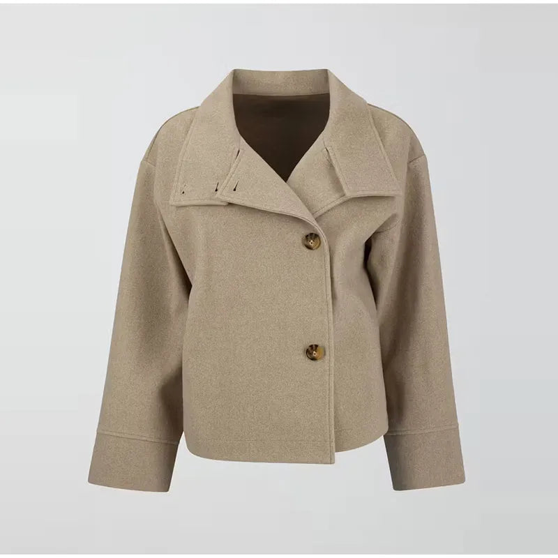 Aiertu  -   Fur Jackets Women Casual Loose High Neck Long Sleeves Thick Coats Female Autumn Winter Fashion Solid Warm Outwear Lady Aiertu